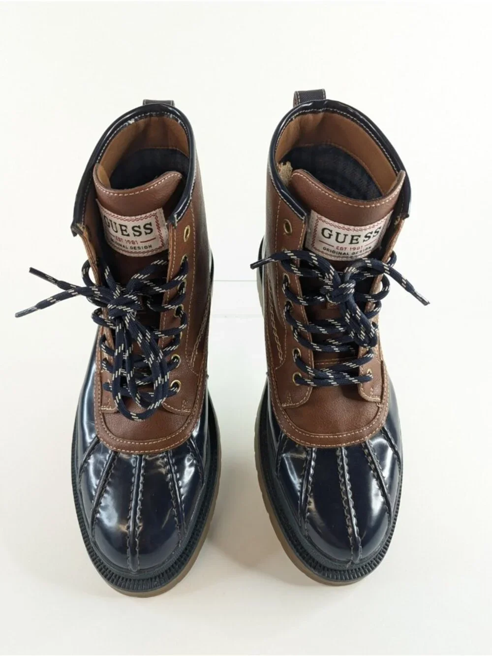 Guess Duck Boots Mens 9 Womens 10 Brown Waterproof Winter Snow Rain Shoes - Picture 6 of 9